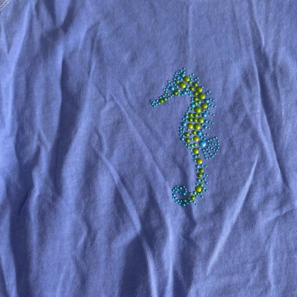 Fresh Produce Periwinkle Purple Seahorse Shift Dress Pockets Size Small - Picture 3 of 6